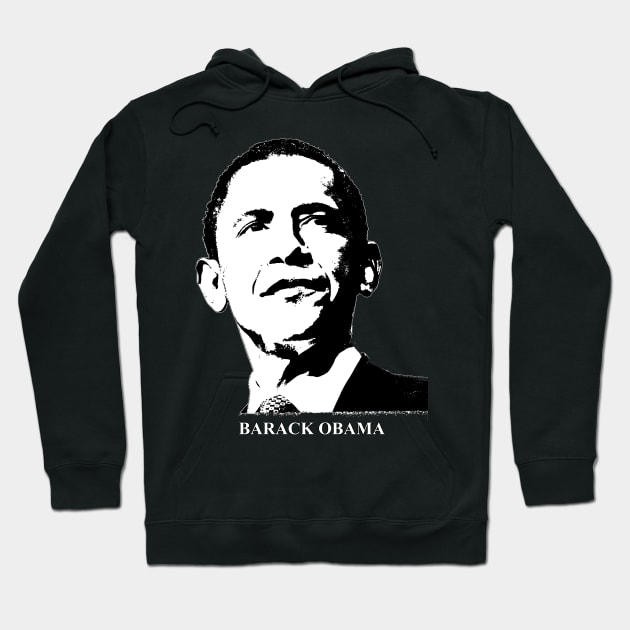 Barack Obama Portrait Pop Art Black Hoodie by phatvo